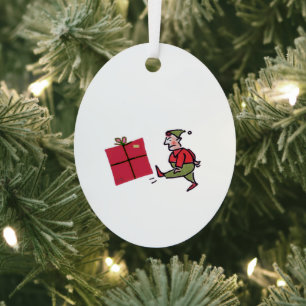 Boze Elf ovale metalen ornament