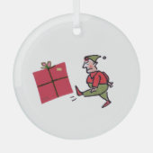 Boze Elf ronde glazen kerstbal Glas Ornament (Voorkant)