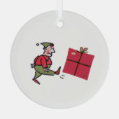 Boze Elf ronde glazen kerstbal Glas Ornament (Achterkant)