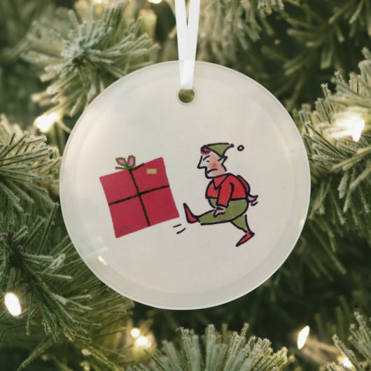 Boze Elf ronde glazen kerstbal Glas Ornament (Insitu)