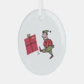 Boze Elf ronde glazen kerstbal Glas Ornament (Voorkant links)