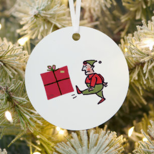 Boze Elf ronde metalen ornament