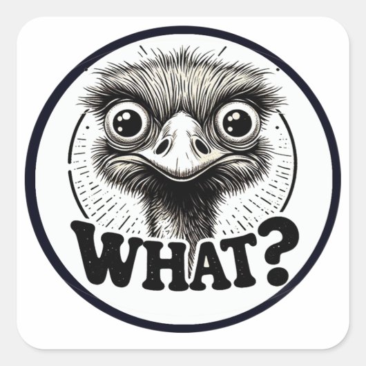 "Boze Emu Wat Sticker" Vel Vierkante Sticker (Voorkant)