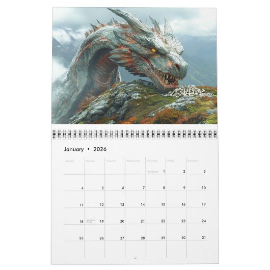 Boze enge draken kalender (Jan 2026)