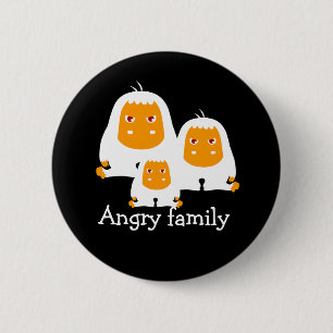 Boze familie Apen ontwerp Ronde Button 5,7 Cm