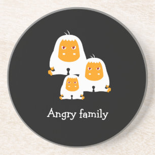 Boze familie Apen ontwerp Zandsteen Onderzetter