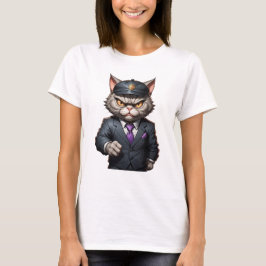 Boze gangster kat schattige grappige boze kat t-shirt