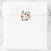 Boze Gans Met Mes Cartoon Kunst Sticker (Tas)