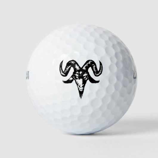 Boze geitenkop (zwart) golfballen (Voorkant)