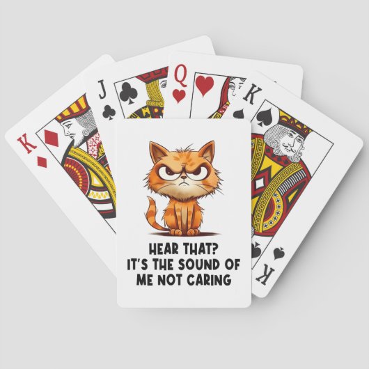 Boze gestresste kat Grappige stress meme voor katt Pokerkaarten (Achterkant)