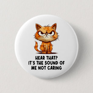 Boze gestresste kat Grappige stress meme voor katt Ronde Button 5,7 Cm