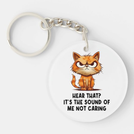 Boze gestresste kat Grappige stress meme voor katt Sleutelhanger (Voorkant)
