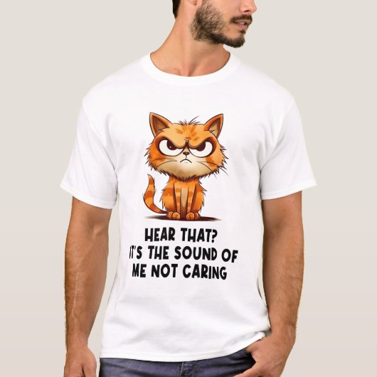 Boze gestresste kat Grappige stress meme voor katt T-shirt (Voorkant)