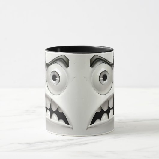 Boze gezicht 3d sarcastisch grappig mok (Midden)