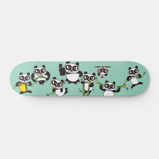 boze gezicht panda's Skateboard (Horizontaal)