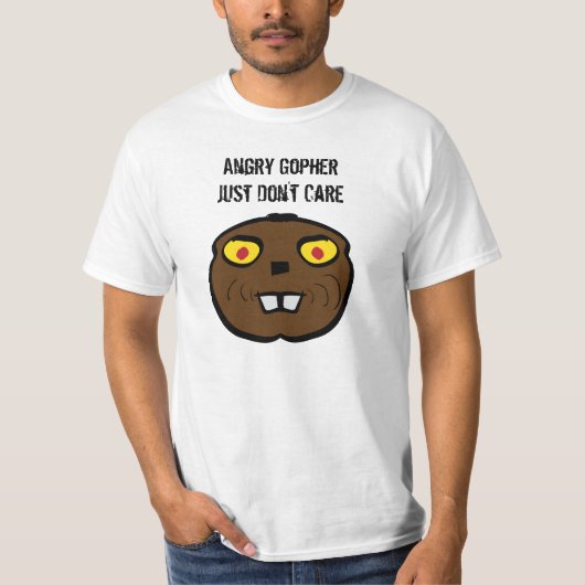 Boze Gopher maakt het gewoon niet uit Toon Funny A T-shirt (Voorkant)
