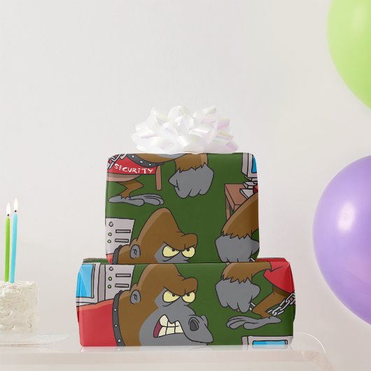 Boze Gorilla Beveiliging IT Tech Cadeaupapier