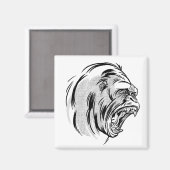 Boze Gorilla Koning Van Jungle Ontwerp Magneet (Voorkant / Achterkant)