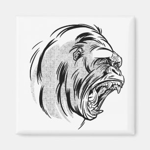 Boze Gorilla Koning Van Jungle Ontwerp Magneet