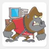 Boze Gorilla Security IT Tech Vierkante Sticker (Voorkant)