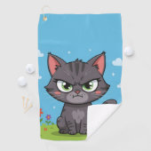 Boze grijze kleine kat golfhanddoek (Insitu)