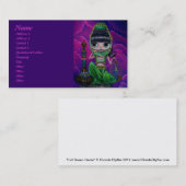 Boze groene geest met magische fles visitekaartje (Voorkant / Achterkant)