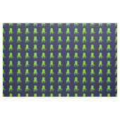 Boze groene octopus op blauw stof (Fat Quarter)
