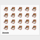 Boze grommend beer gezicht ronde sticker (Vel)