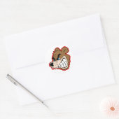 Boze grommend beer gezicht ronde sticker (Envelop)