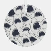 Boze haai, doedelpatroon. glas ornament (Achterkant)