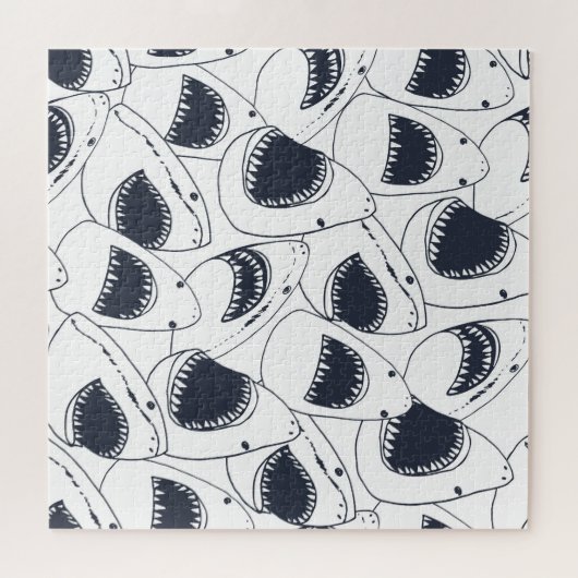 Boze haai,  doedelpatroon. legpuzzel (Horizontaal)