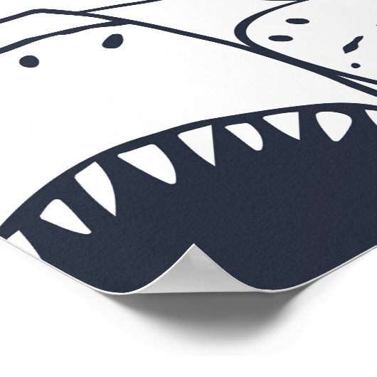 Boze haai,  doedelpatroon. poster (Hoek)