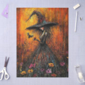 Boze Heks in Grote Hoed Decoupage Tissuepapier (Craft)
