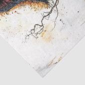 Boze Heks in het Rood met Vleermuizen Decoupage Tissuepapier (Detail)