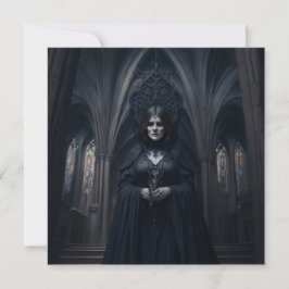 Boze heks in kathedraal Wenskaart Feestdagenkaart