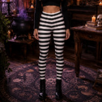 Boze Heks Zwart en Wit Gestreept Halloween