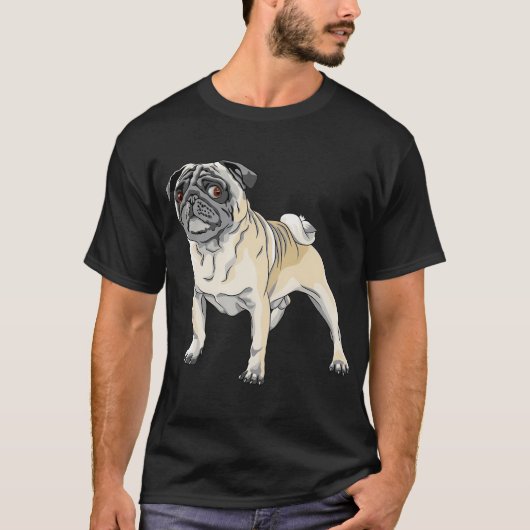boze hond vaal pug ras t-shirt (Voorkant)