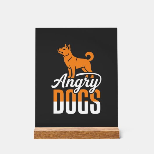 Boze Honden Vector Mascotte Acryl Bord (Voorkant)