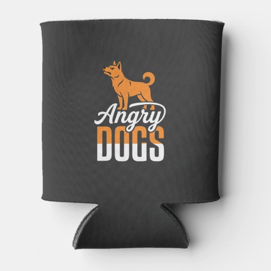 Boze Honden Vector Mascotte Blikjeskoeler (Voorkant)