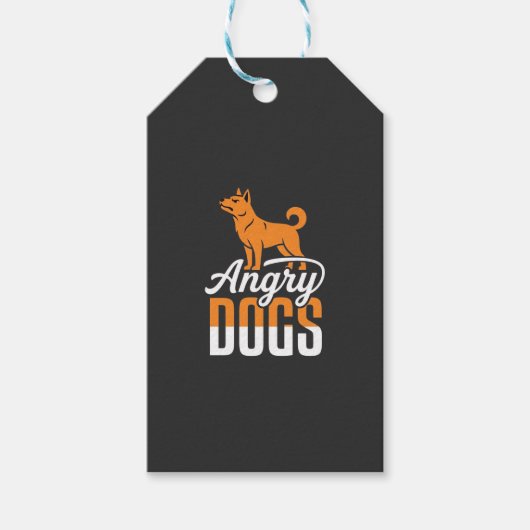 Boze Honden Vector Mascotte Cadeaulabel (Voorkant)
