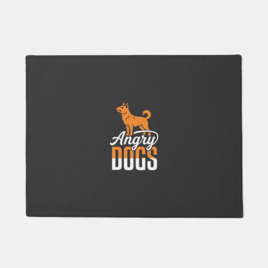 Boze Honden Vector Mascotte Deurmat (Voorkant)