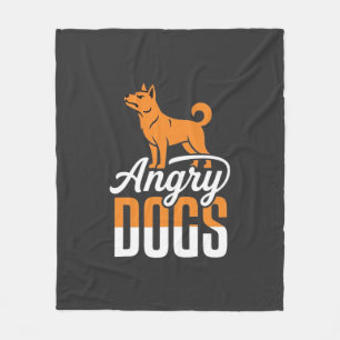 Boze Honden Vector Mascotte Fleece Deken