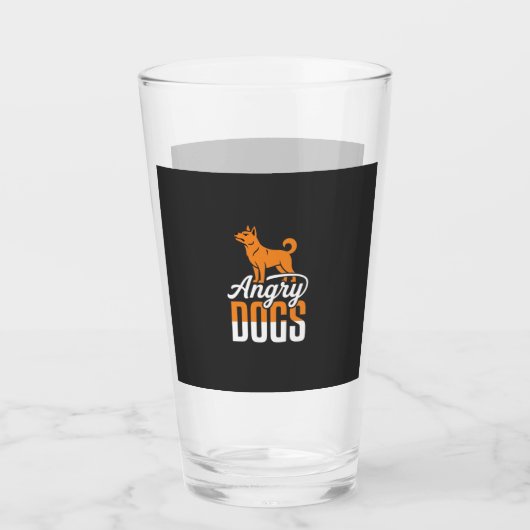 Boze Honden Vector Mascotte Glas (Voorkant)