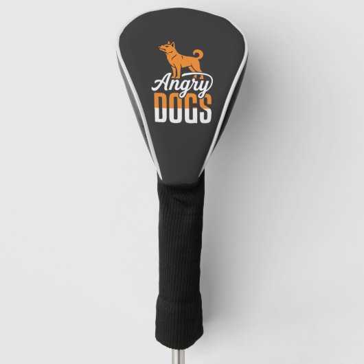 Boze Honden Vector Mascotte Golfheadcover (Voorkant)