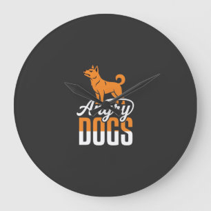 Boze Honden Vector Mascotte Grote Klok