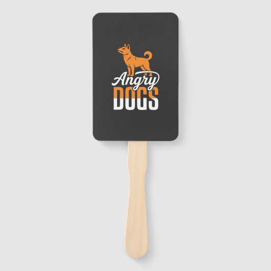 Boze Honden Vector Mascotte Handwaaier (Voorkant)