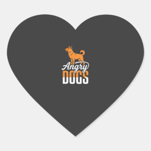 Boze Honden Vector Mascotte Hart Sticker