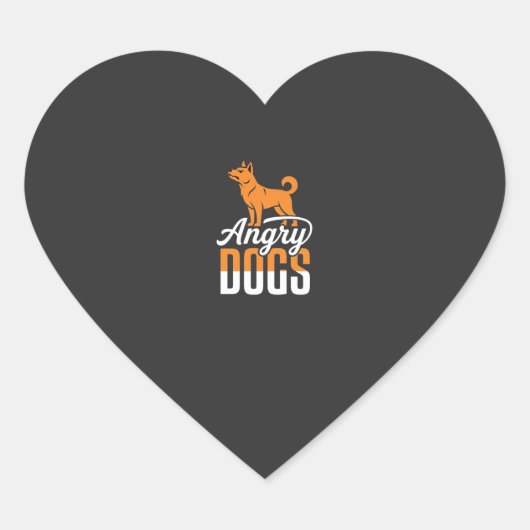 Boze Honden Vector Mascotte Hart Sticker (Voorkant)