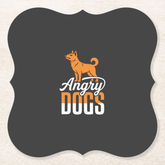 Boze Honden Vector Mascotte Kartonnen Onderzetters (Voorkant)