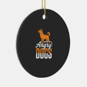 Boze Honden Vector Mascotte Keramisch Ornament (Rechts)